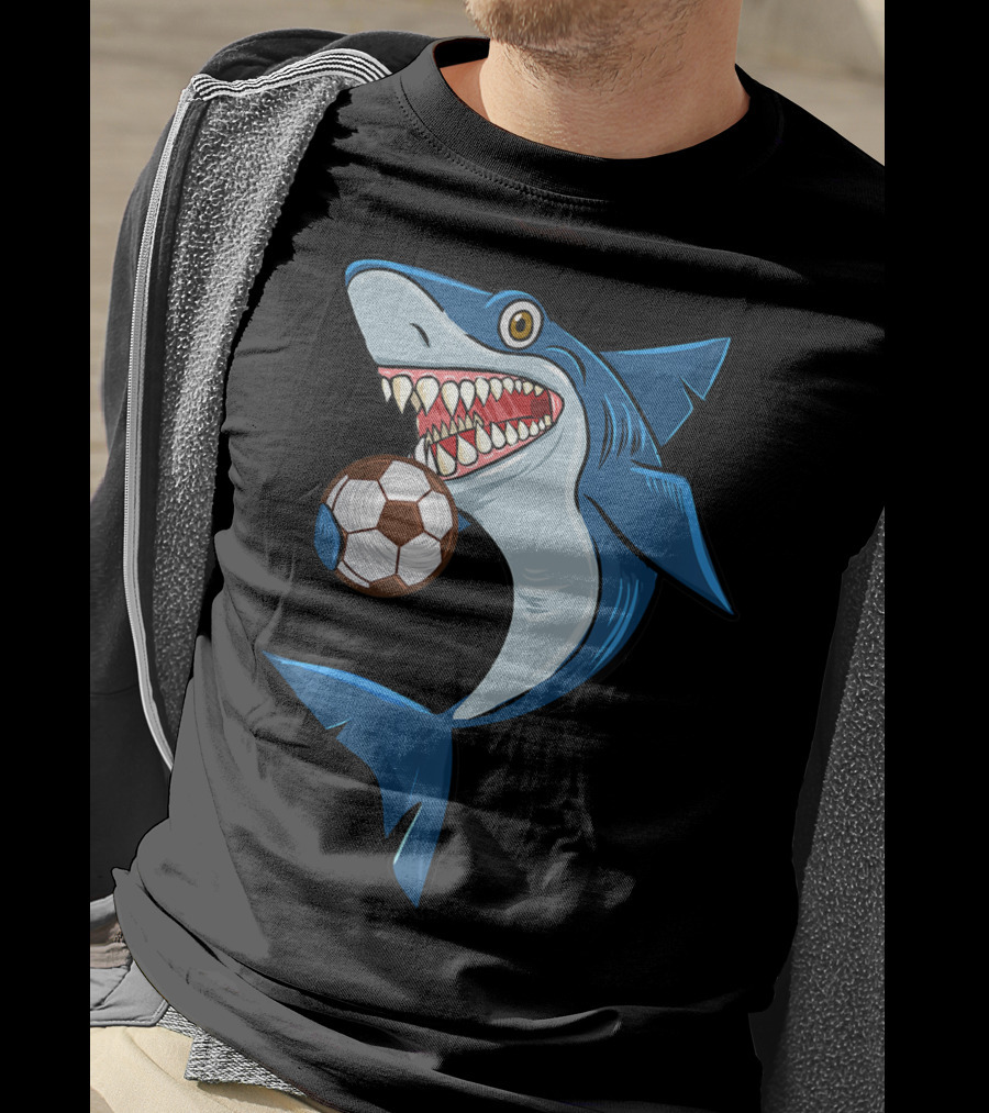 Football Sharks Love Animal Lovers Soccer Shark T-Shirt