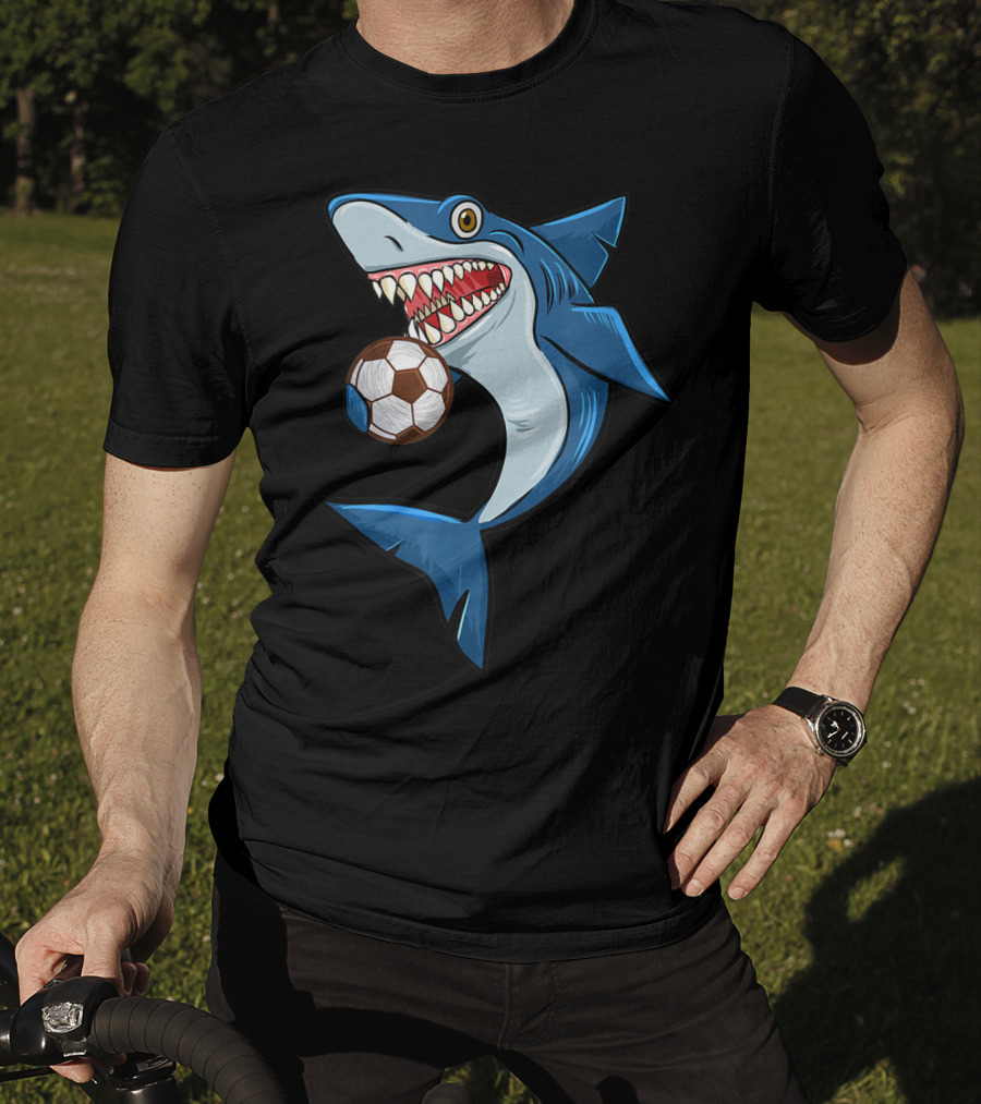 Football Sharks Love Animal Lovers Soccer Shark T-Shirt