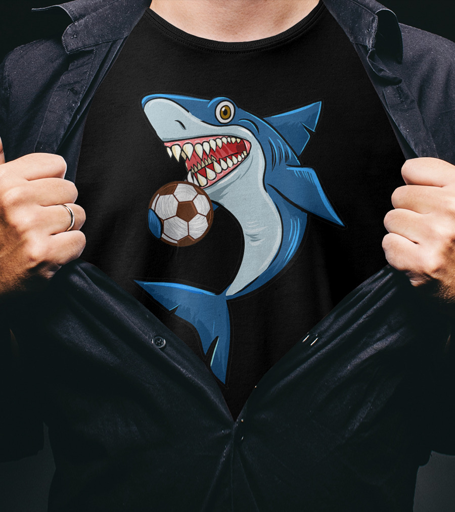 Football Sharks Love Animal Lovers Soccer Shark T-Shirt