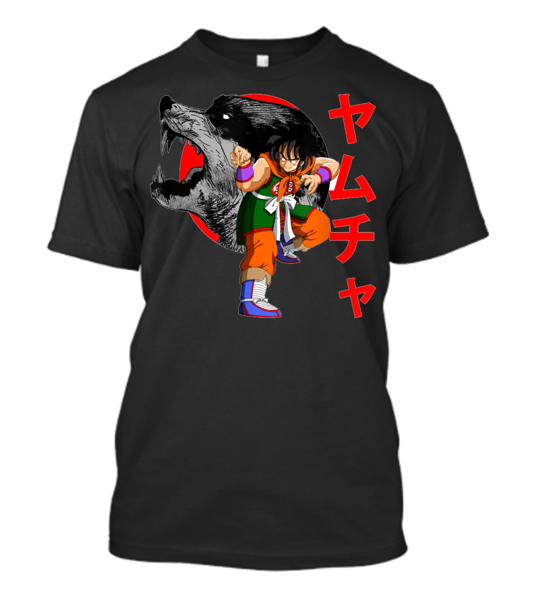 Yamcha Wolf Fang Fist Martial Arts Dragon Ball Z Japan Kanji T-Shirt