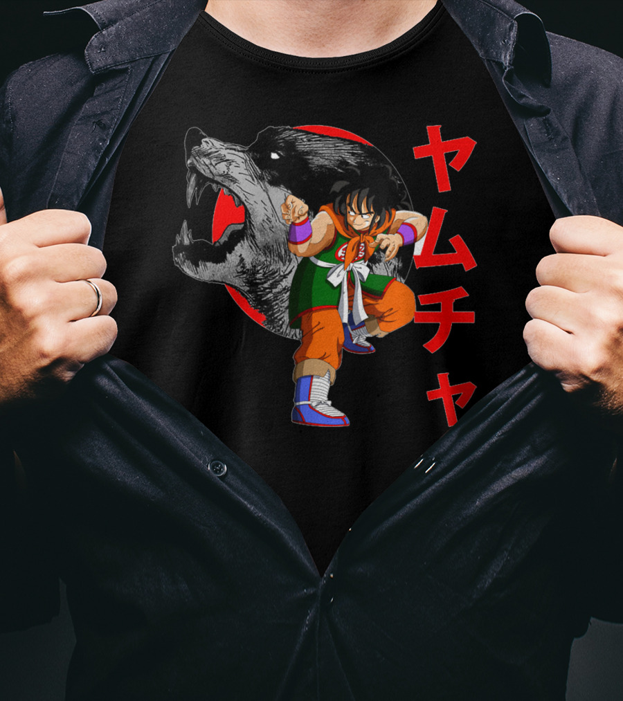 Yamcha Wolf Fang Fist Martial Arts Dragon Ball Z Japan Kanji T-Shirt