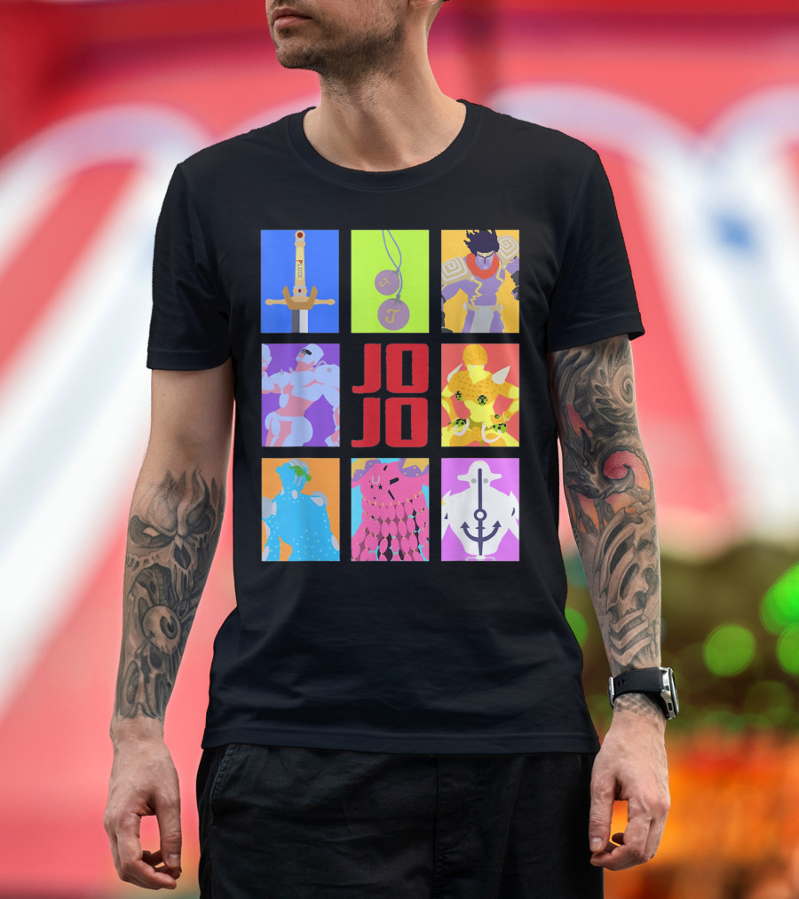 JOJO's Bizarre Adventure Iconic Character and Stand Panels Collection T-Shirt