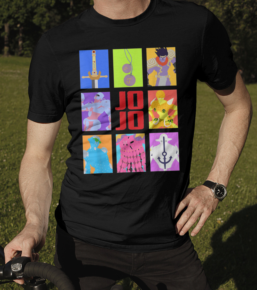 JOJO's Bizarre Adventure Iconic Character And Stand Panels Collection T-Shirt