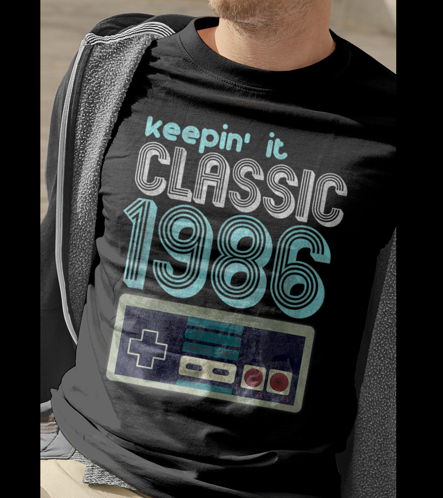 Keepin' It Classic 1986 Video Gamer Retro Controller T-Shirt