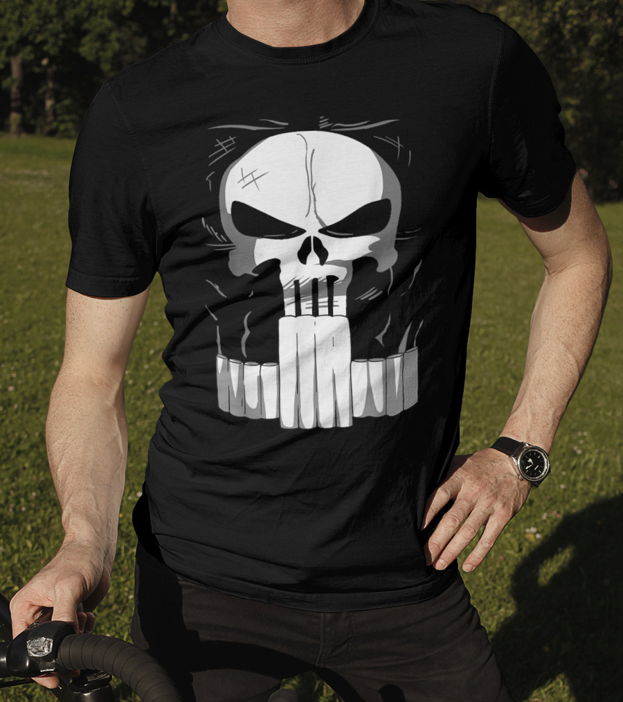 Marvel Punisher Skull With Bullet Teeth T-Shirt
