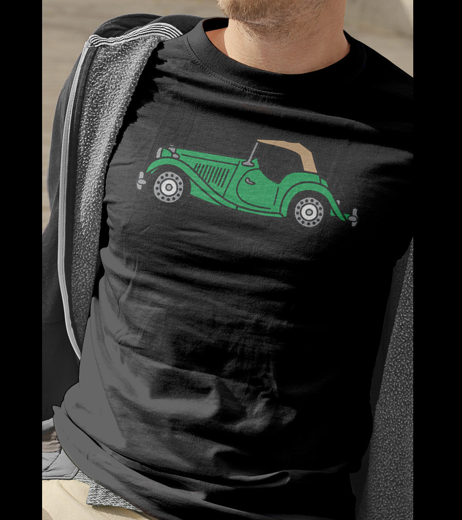 Mgtd MG TD British Racing Green Classic Car Retro T-Shirt
