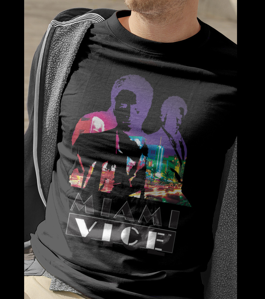 Miami Vice Classic Neon Cityscape T-Shirt