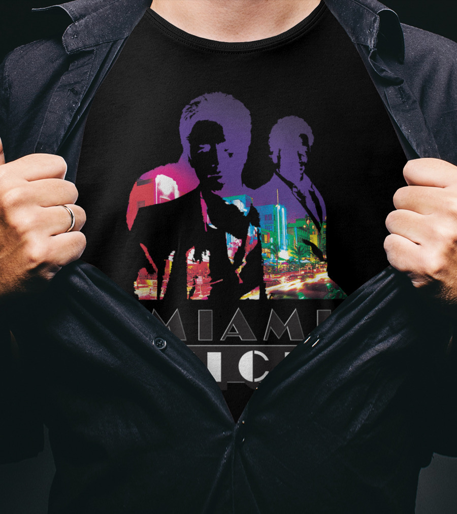 Miami Vice Classic Neon Cityscape T-Shirt