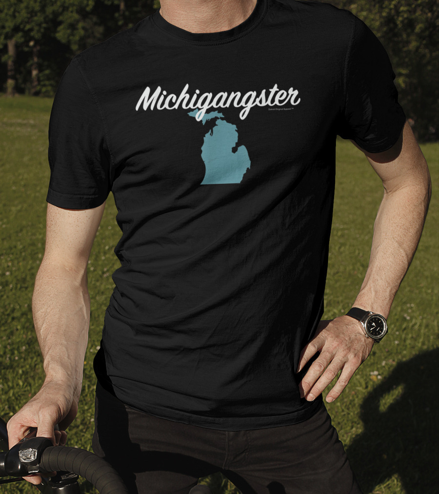 Michigangster Detroit Michigan Mitten Map T-Shirt
