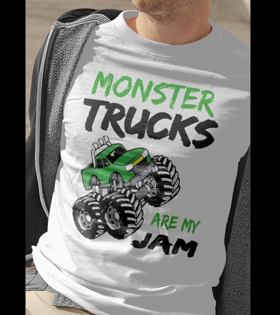 Monster Trucks Are My Jam Classic Green Racing Adventure T-Shirt