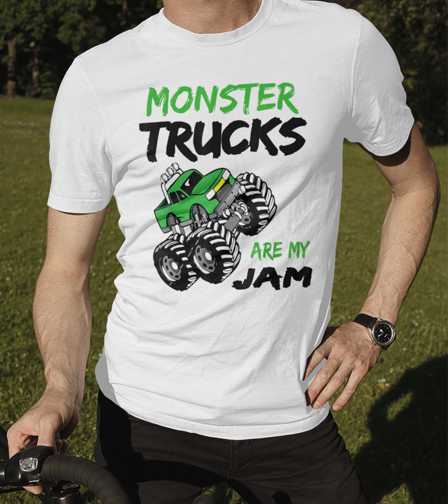 Monster Trucks Are My Jam Classic Green Racing Adventure T-Shirt