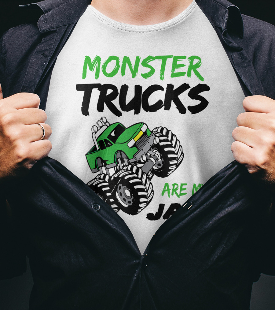 Monster Trucks Are My Jam Classic Green Racing Adventure T-Shirt