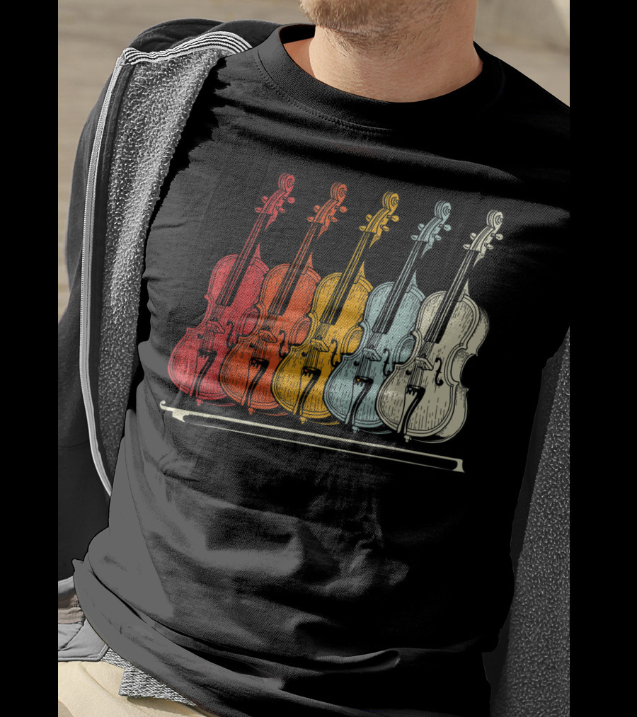 Classic Cello Rainbow Musical Instrument T-Shirt