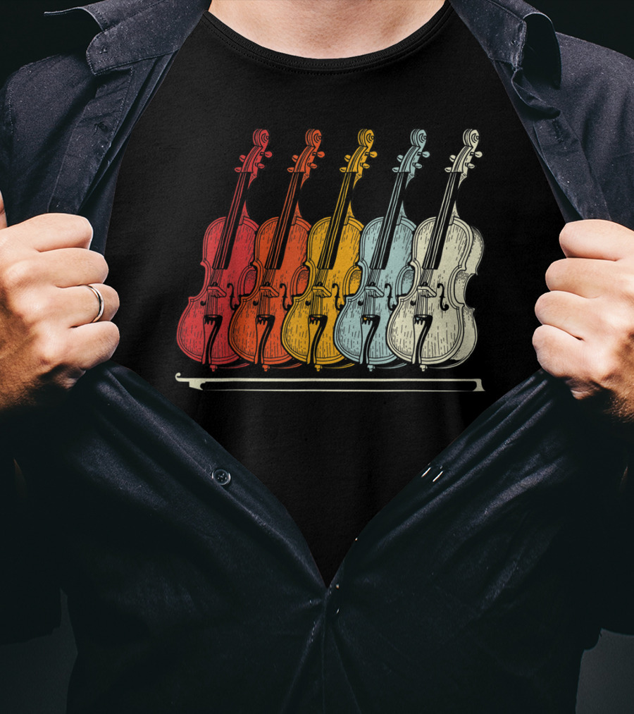 Classic Cello Rainbow Musical Instrument T-Shirt