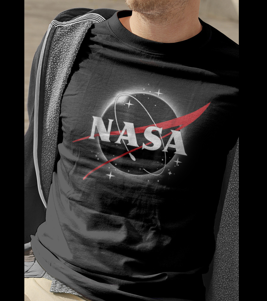 NASA Total Solar Eclipse Classic Logo Design Sphere T-Shirt