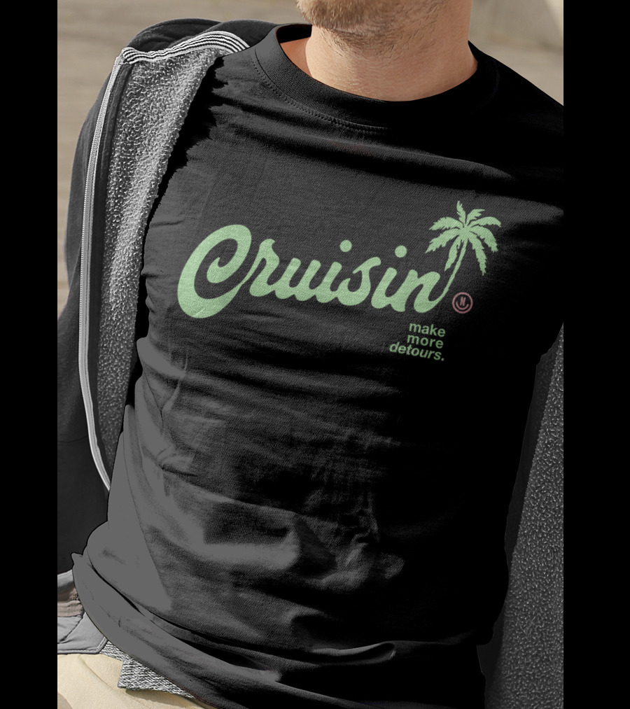 Cruisin Neff 80s Make More Detours Classic Car Palm Tree T-Shirt