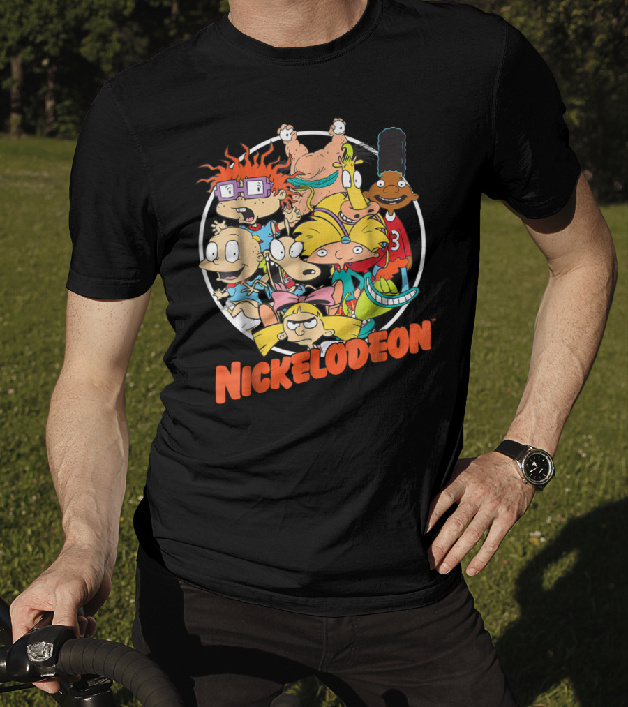 Nickelodeon Classic 90s Characters Rugrats Hey Arnold Gerald Cartoons T-Shirt