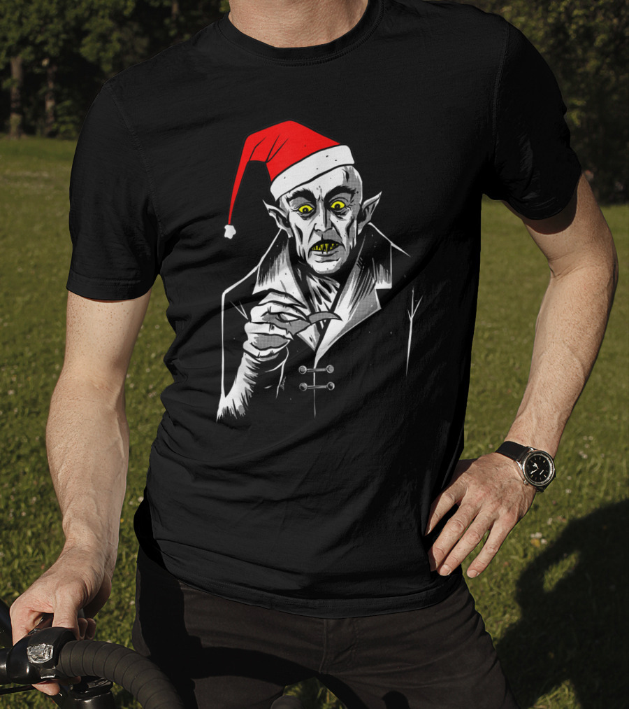 Nosferatu Vampire Santa Christmas Clause T-Shirt