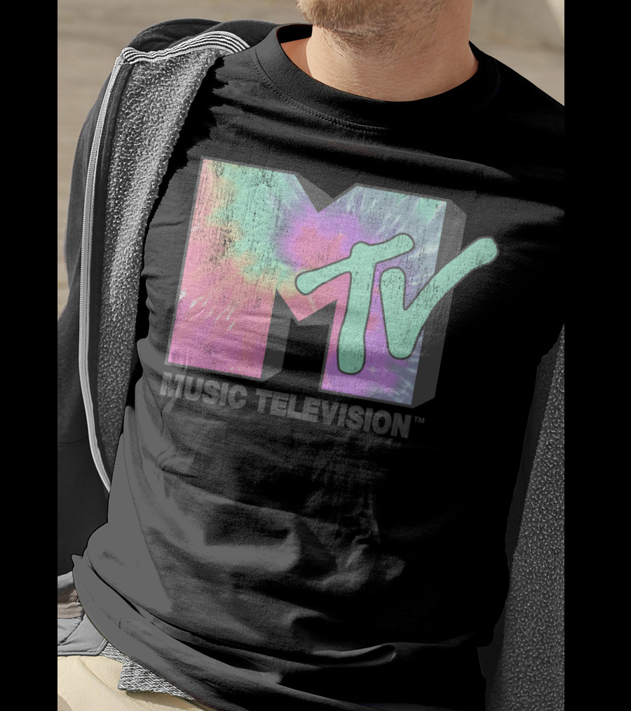 MTV Music Television Neon Tie Dye T-Shirt