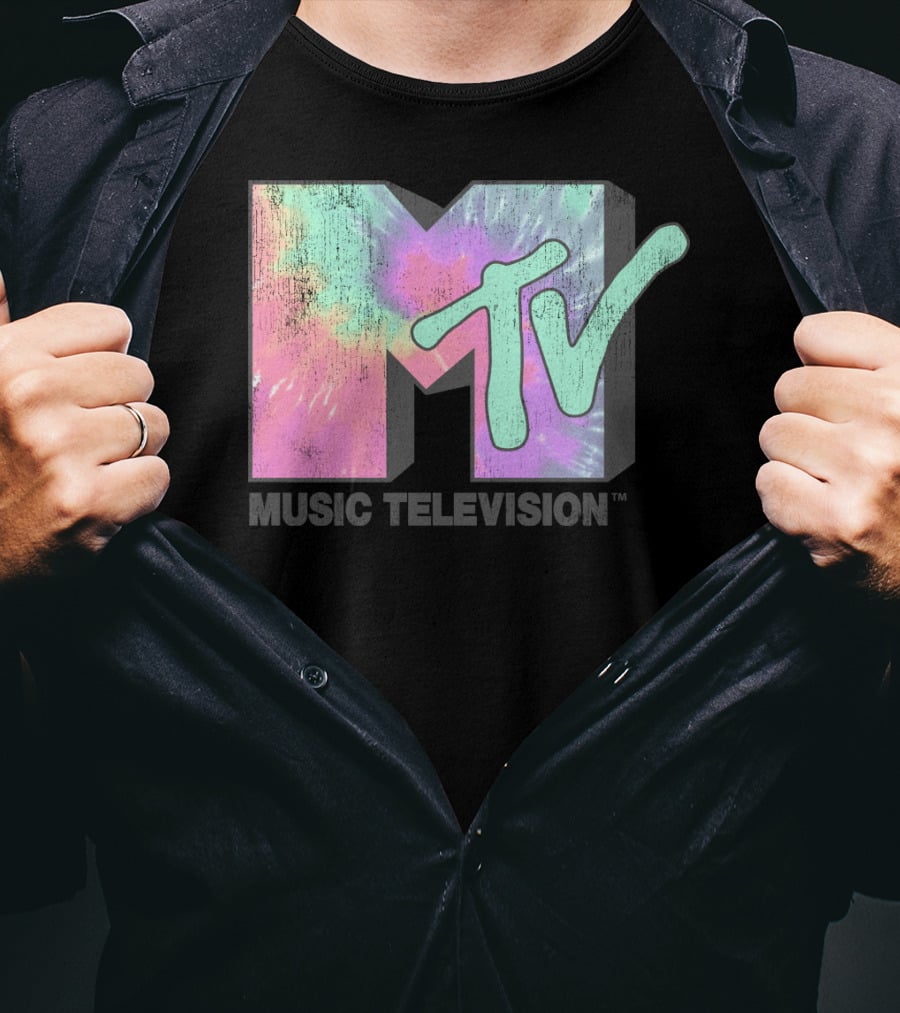 MTV Music Television Neon Tie Dye T-Shirt