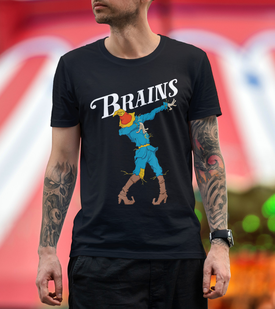 Brains Dabbing Scarecrow Oz Wizard T-Shirt