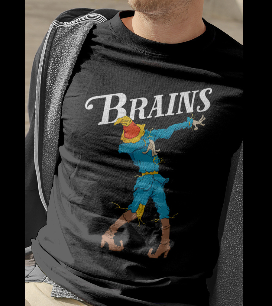 Brains Dabbing Scarecrow Oz Wizard T-Shirt