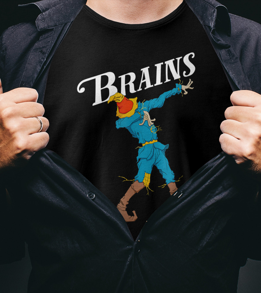 Brains Dabbing Scarecrow Oz Wizard T-Shirt