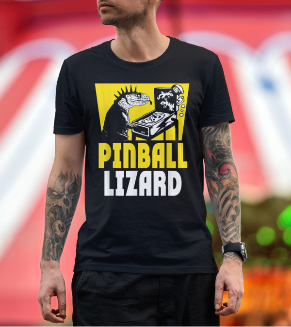 Premium T-Shirt: Pinball Lizard Arcade Punk Iguana Playing Pinball Machine T-Shirt Pinball Lizard Arcade Punk Iguana Playing Pinball Machine T-Shirt