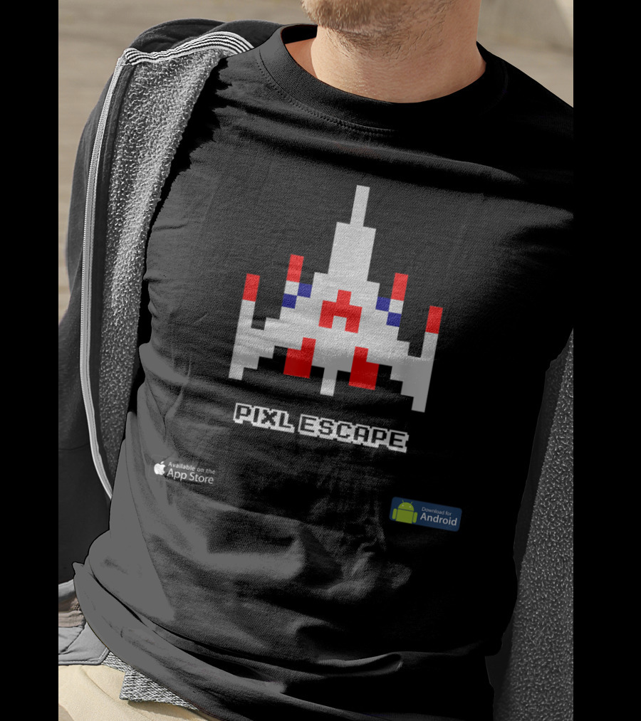 Pixl Escape Galaga Spaceship App Store Android Classic Retro Game T-Shirt