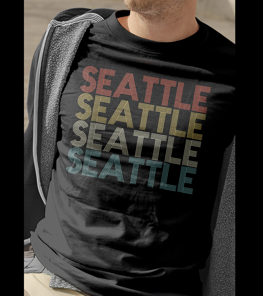 Retro Seattle Classic Vintage Seattle Repeated T-Shirt
