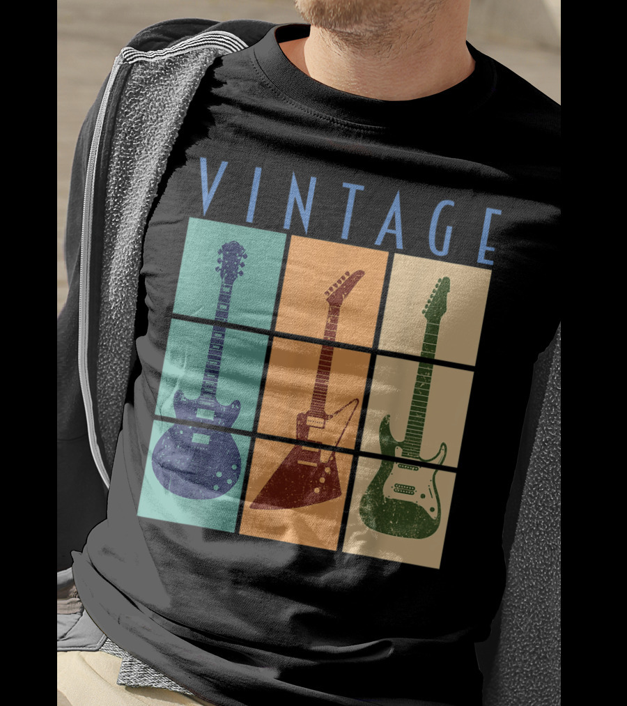 Vintage Retro Classic Guitar Cool Vintage Guitars T-Shirt