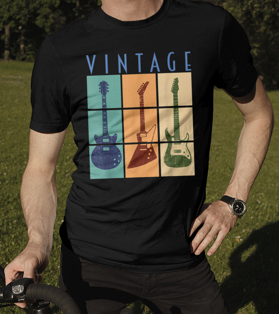 Vintage Retro Classic Guitar Cool Vintage Guitars T-Shirt