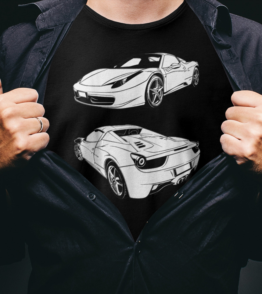 Italian Classic Car Super Cars Ferrari Street Drag T-Shirt