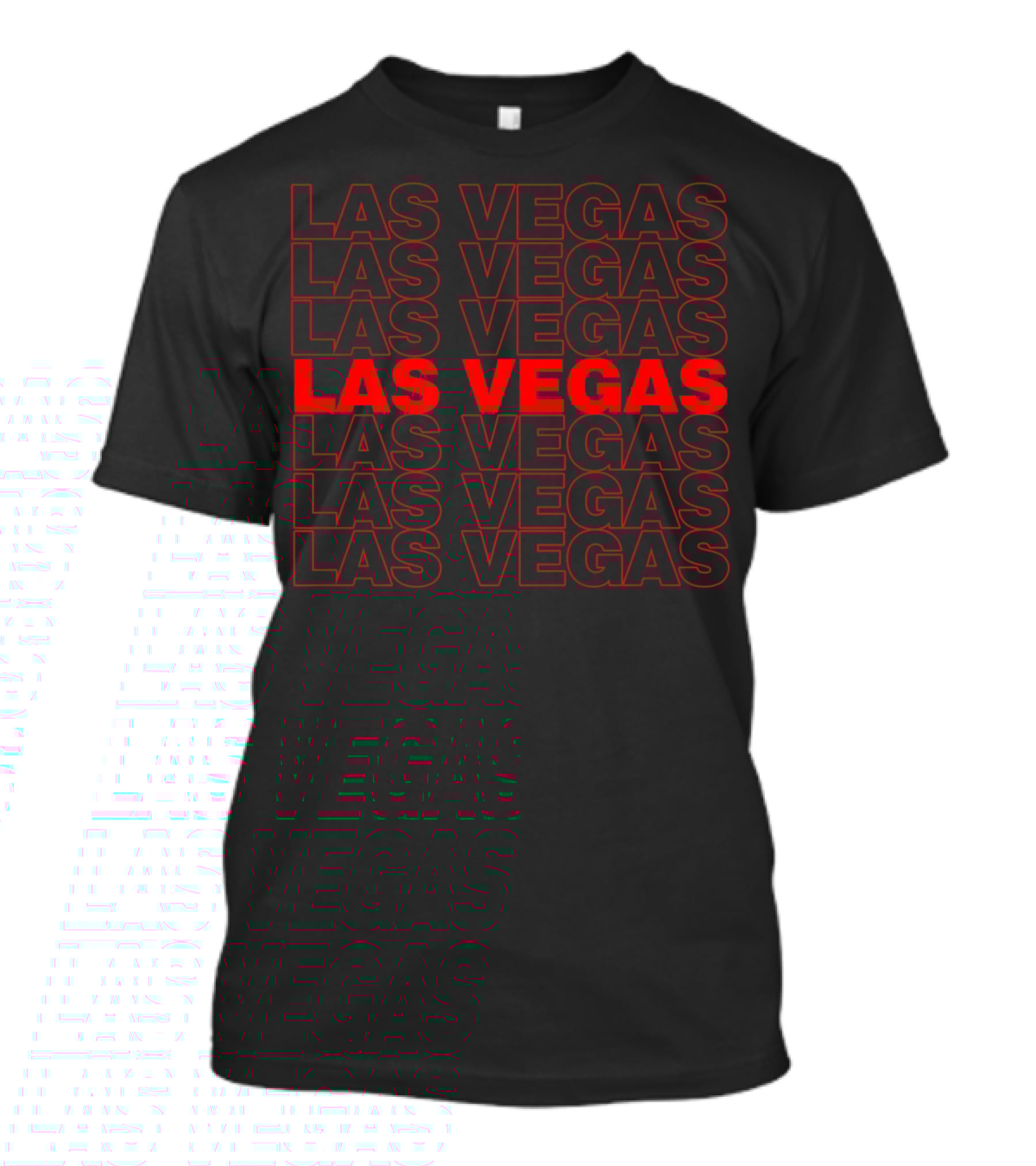 Las Vegas Repeated Red And Black Thank You Bag Style Nostalgic T-Shirt