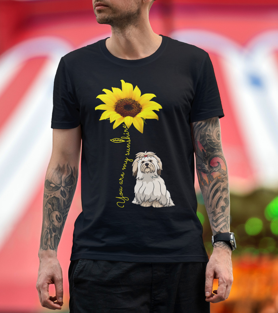 Lhasa Apso Mom You Are My Sunshine Sunflower T-Shirt