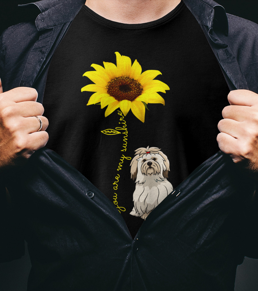 Lhasa Apso Mom You Are My Sunshine Sunflower T-Shirt