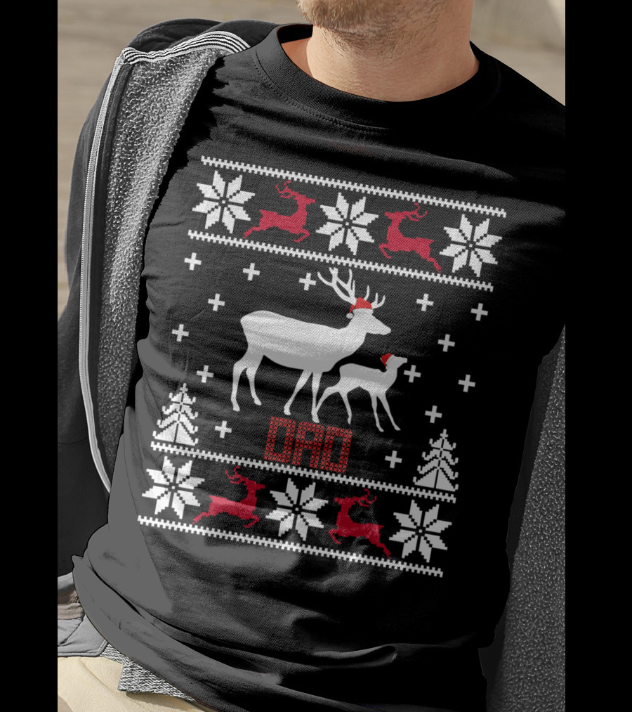 Dad Deer Santa Christmas T-Shirt