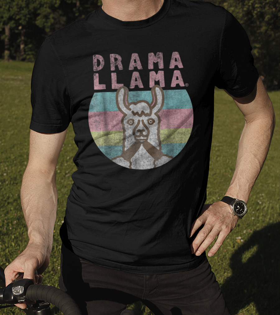 Drama Llama Vintage Classic Lama Retro Stripes T-Shirt