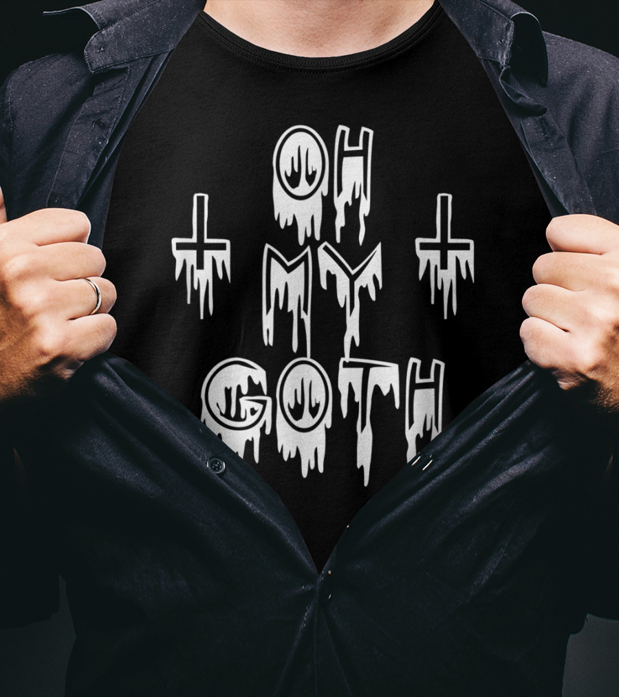 Oh My Goth Gothic Emo Pastel Goth Dripping Crosses T-Shirt
