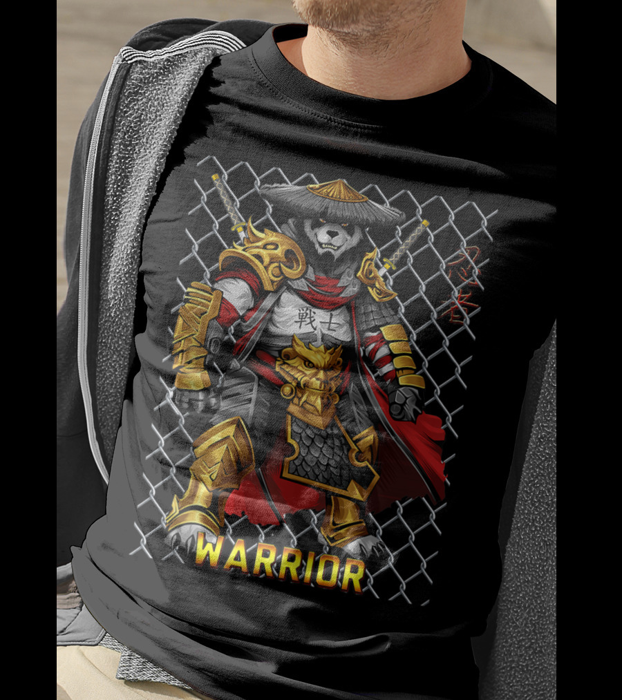 Warrior Panda Samurai Cage Fight Armor T-Shirt