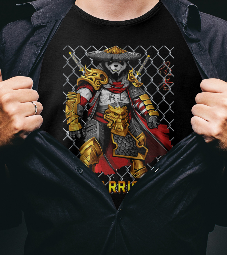 Warrior Panda Samurai Cage Fight Armor T-Shirt