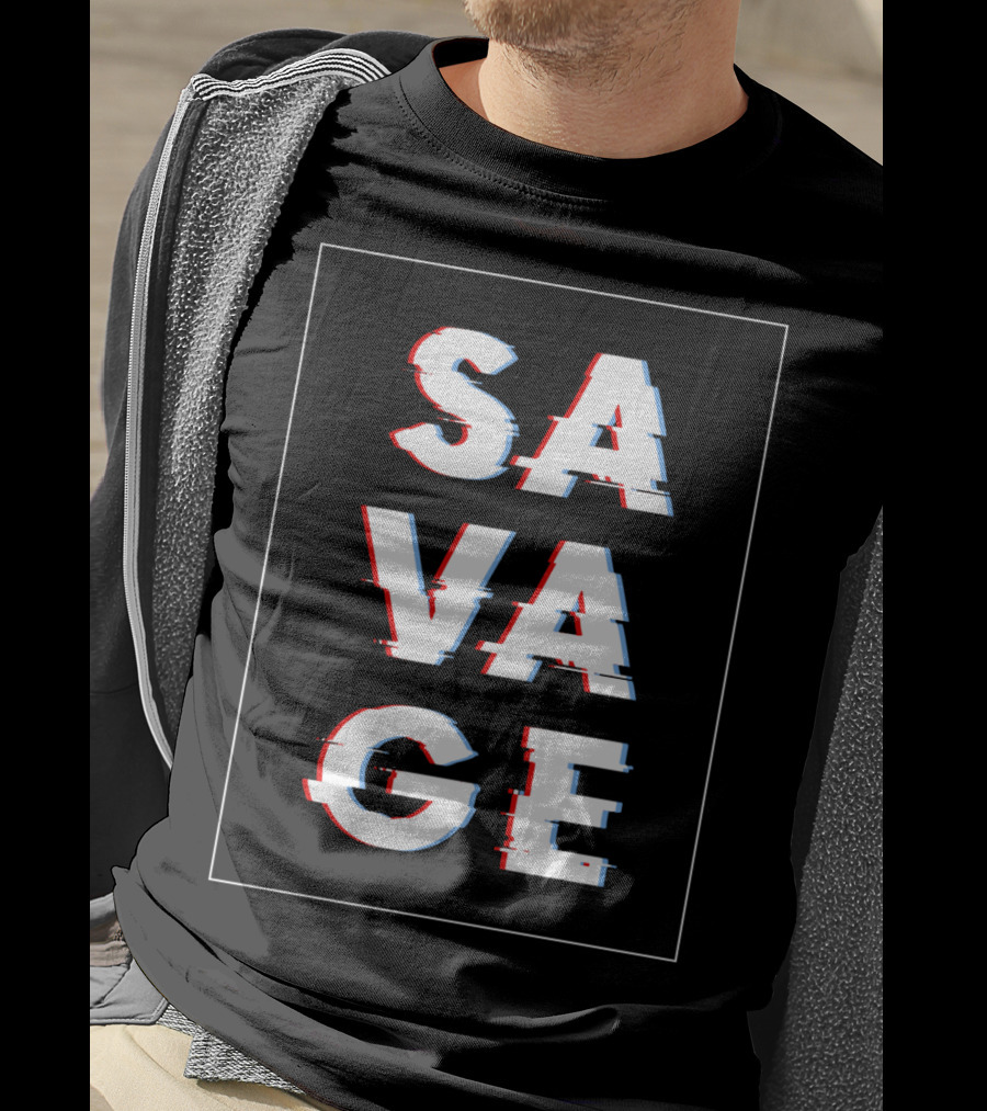 Savage Glitch Effect Social Disruptor T-Shirt