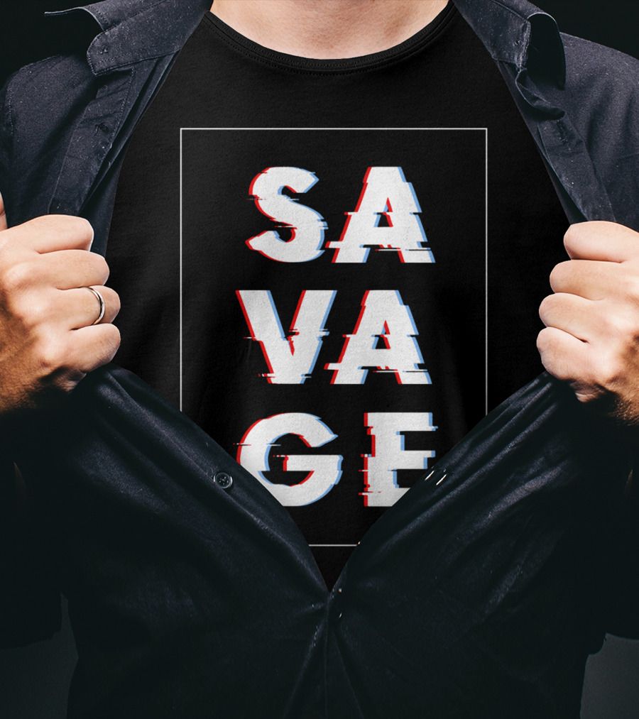 Savage Glitch Effect Social Disruptor T-Shirt