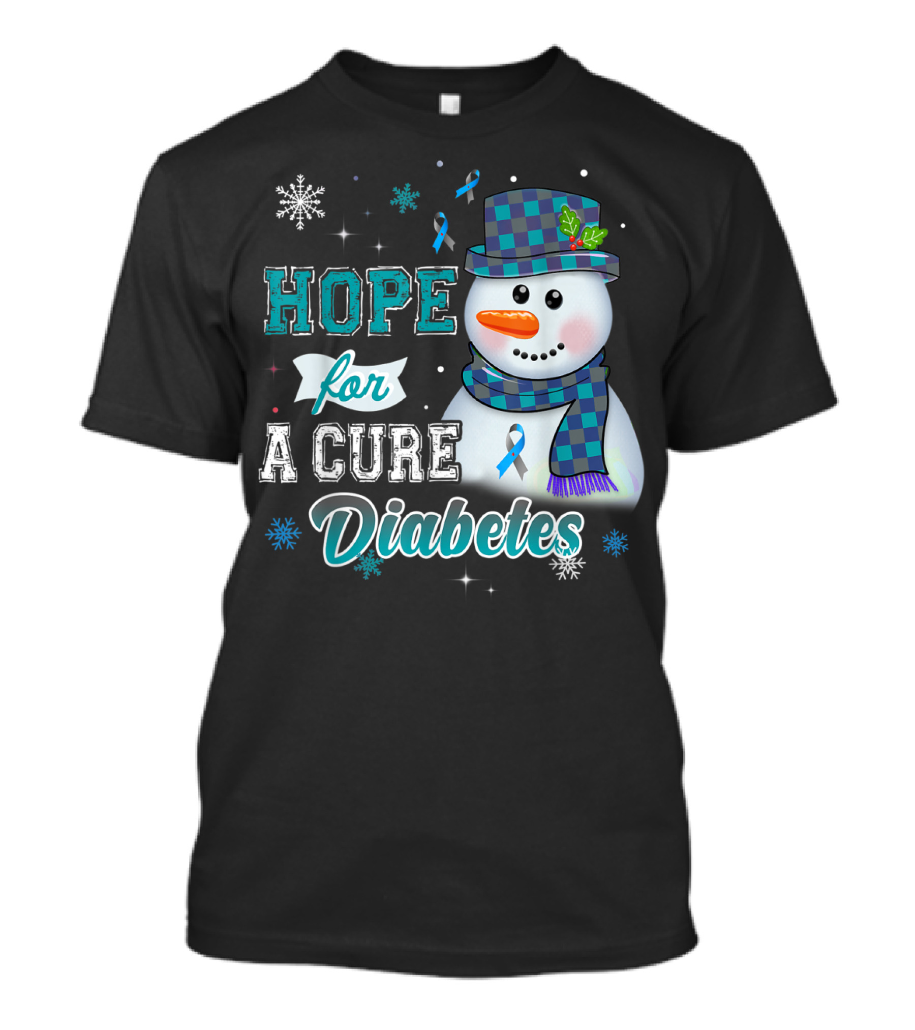 HOPE FOR A CURE DIABETES Snowman T-Shirt