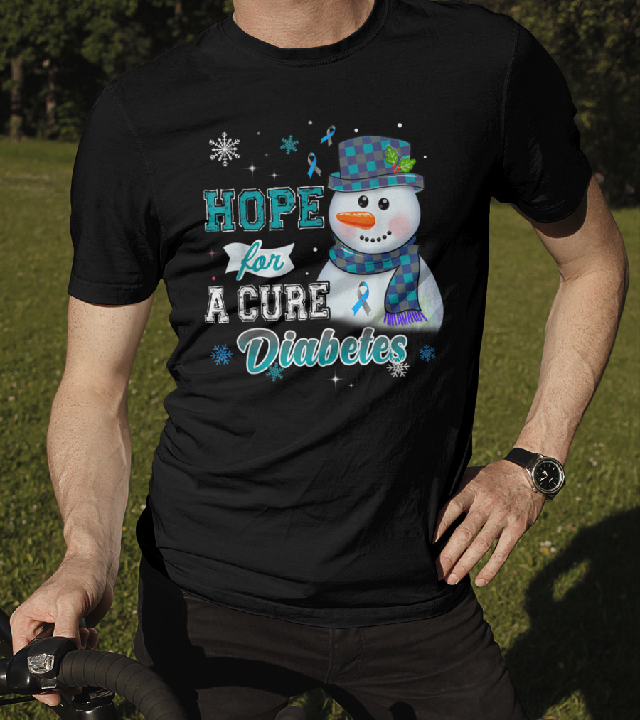 HOPE FOR A CURE DIABETES Snowman T-Shirt