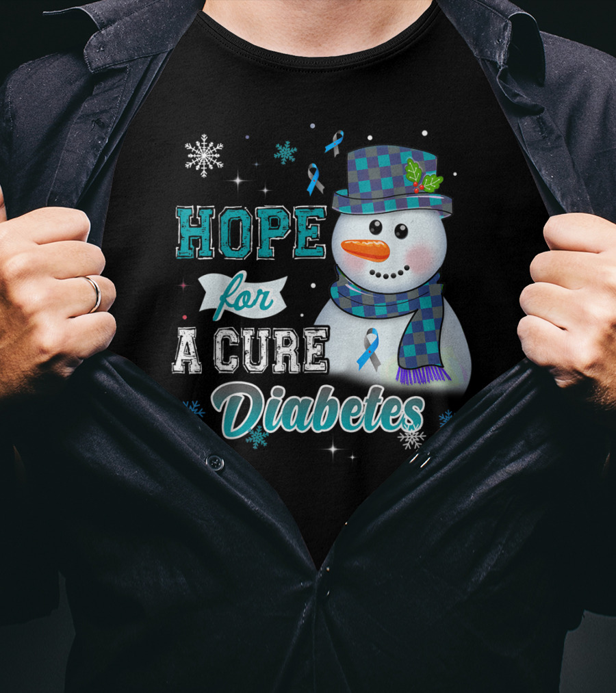 HOPE FOR A CURE DIABETES Snowman T-Shirt
