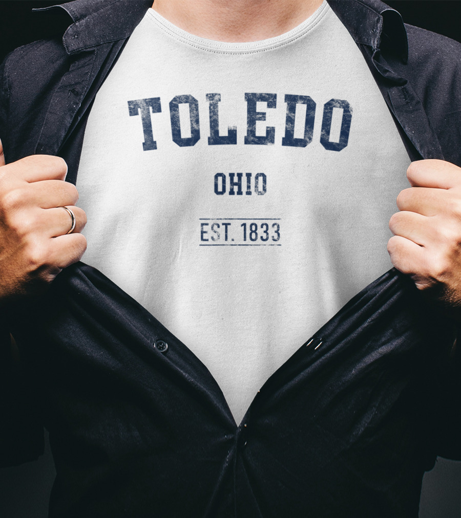 Toledo Ohio Est. 1833 Distressed Text Sport T-Shirt