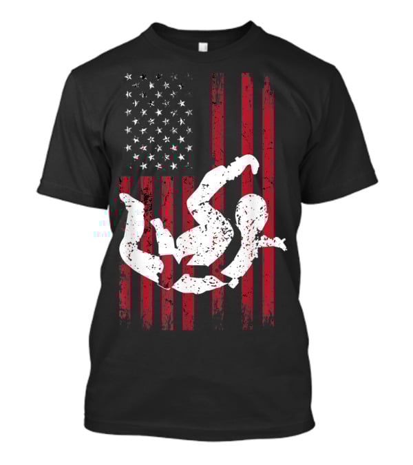 Vintage USA Flag Skydiver Parachuting T-Shirt