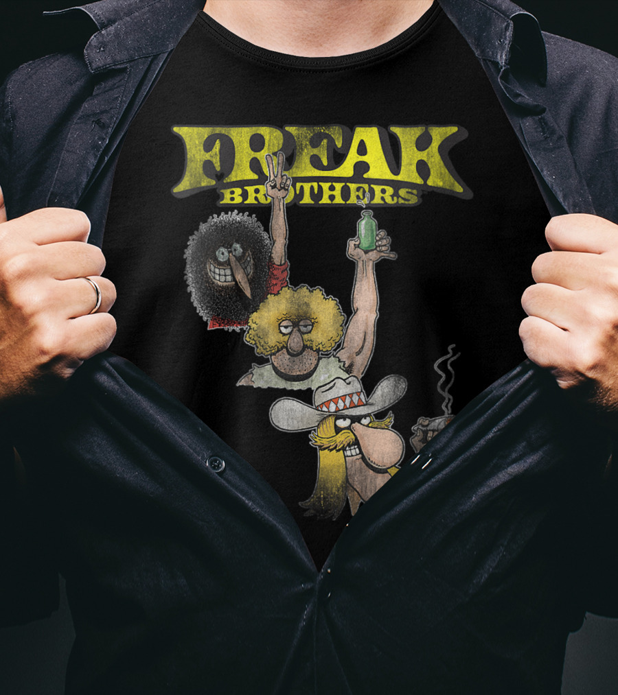 Freak Brothers Peace Bottle Cigar Duo T-Shirt