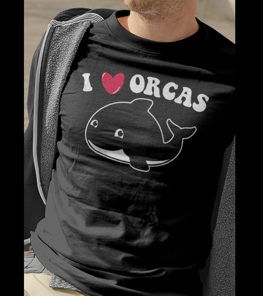 I Love Orcas Heart Cute Baby Killer Whale T-Shirt